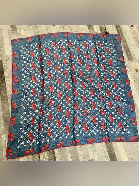 Accessories - Denim Blue LV Silk Scarf